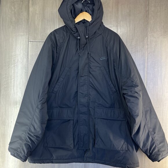 Nike Sportswear Men's Club Fleece Therma-FIT Parka Black Size XL FZ0869-010 - Picture 1 of 10